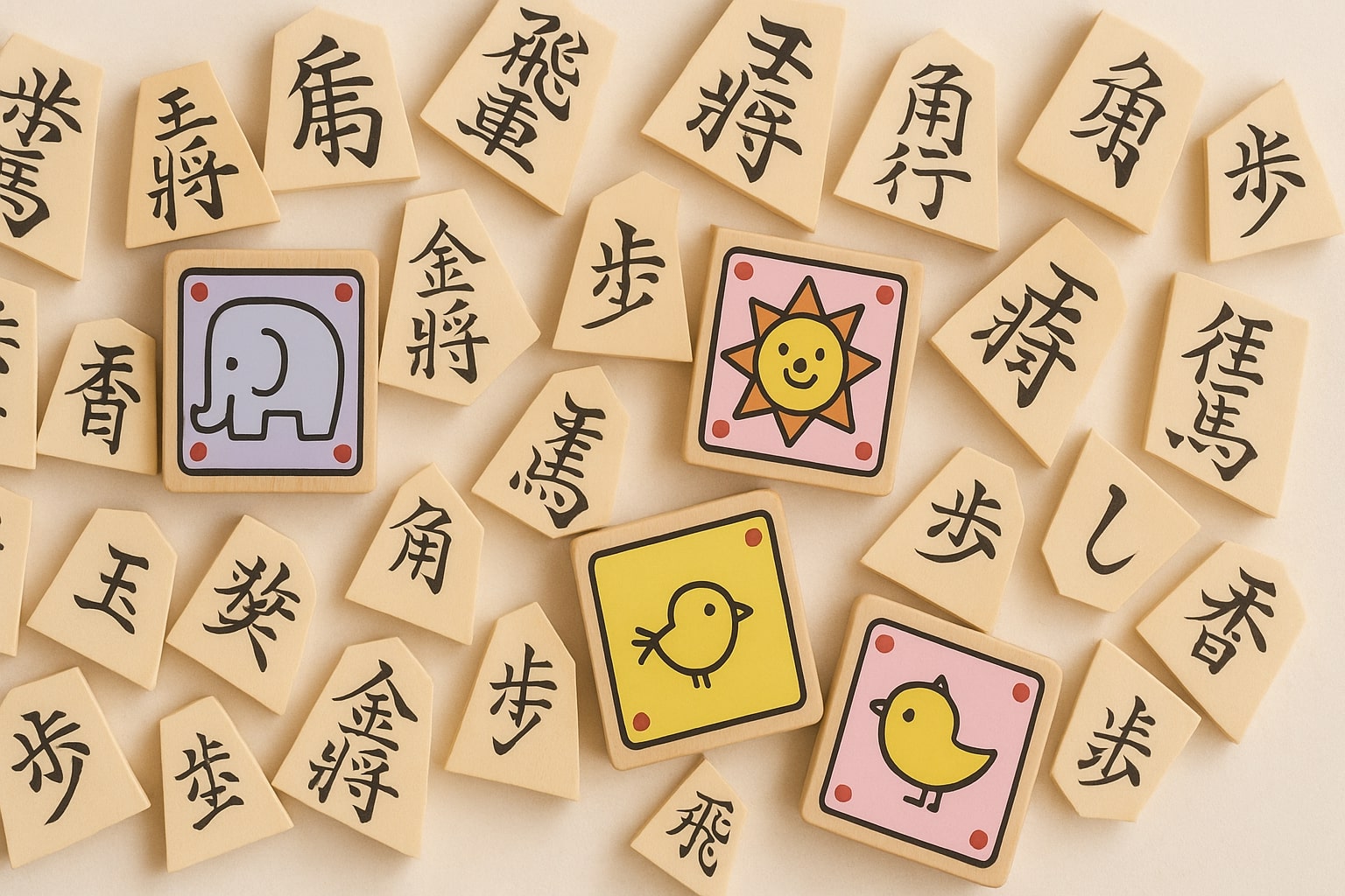 Shogi board and pieces banner